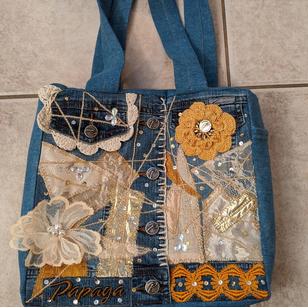 Unique handmade denim purse